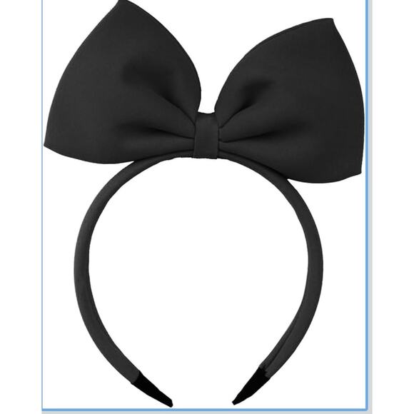 NWT Women's Girls Black Big Bow Headband Cosplay Costume Party Hair Accessory - Picture 1 of 4